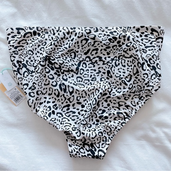 Kona Sol NWT High Waist Full Coverage Bikini Bottom Animal print size 14 16 - Picture 4 of 11